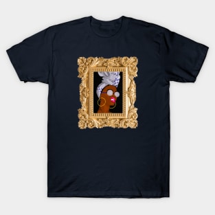 Black African Woman Wearing Scarf Hoop Earrings T-Shirt